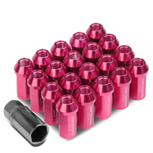 Load image into Gallery viewer, M12 x 1.5 Extended Acorn Lug Nuts 50mm Pink Aluminum 20pc Set