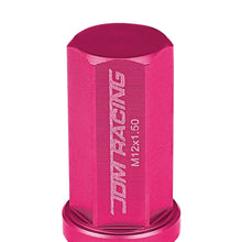 Load image into Gallery viewer, M12 x 1.5 Extended Acorn Lug Nuts 50mm Pink Aluminum 20pc Set