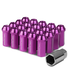 Load image into Gallery viewer, M12 x 1.5 Purple Aluminum Extended Acorn Lug Nuts 50mm 20pc Kit