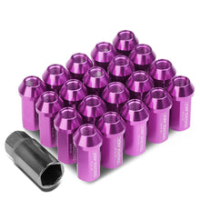 Load image into Gallery viewer, M12 x 1.5 Purple Aluminum Extended Acorn Lug Nuts 50mm 20pc Kit
