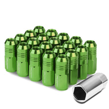 Load image into Gallery viewer, M12 x 1.25 Extended Closed End Lug Nuts 20pc Set Aluminum Green