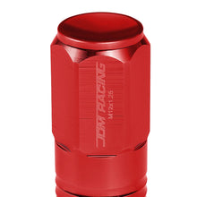 Load image into Gallery viewer, M12 x 1.25 Extended Grooved Shank Lug Nuts 50mm Red Aluminum 20pc