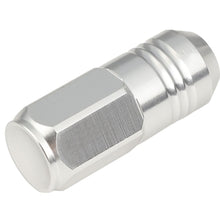 Load image into Gallery viewer, M12 x 1.25 Aluminum Lug Nuts - Grooved Shank Extended 50mm 20pc Silver