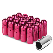 Load image into Gallery viewer, M12 x 1.5 Extended Closed End Lug Nuts 50mm Pink Aluminum 20pc Set