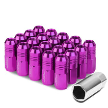 Load image into Gallery viewer, M12 x 1.5 Purple Aluminum Lug Nuts 50mm Extended Closed End 20pc