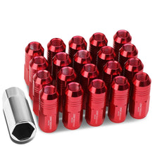 Load image into Gallery viewer, M12x1.5 Aluminum Grooved Shank Lug Nuts - Extended Closed End Red