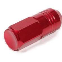 Load image into Gallery viewer, M12x1.5 Aluminum Grooved Shank Lug Nuts - Extended Closed End Red