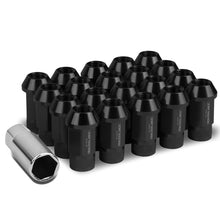 Load image into Gallery viewer, M12x1.25 Aluminum Lug Nuts - Extended Acorn Knurled 20pc Black