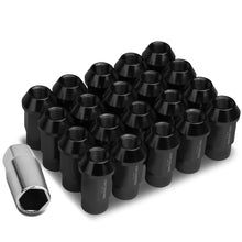 Load image into Gallery viewer, M12x1.25 Aluminum Lug Nuts - Extended Acorn Knurled 20pc Black