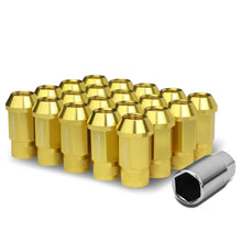 Load image into Gallery viewer, M12x1.25 Aluminum Lug Nuts - Acorn Knurled Extended Style - Gold 20pc