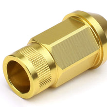 Load image into Gallery viewer, M12x1.25 Aluminum Lug Nuts - Acorn Knurled Extended Style - Gold 20pc