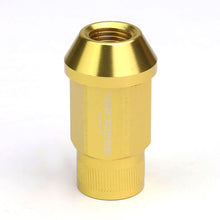 Load image into Gallery viewer, M12x1.25 Aluminum Lug Nuts - Acorn Knurled Extended Style - Gold 20pc