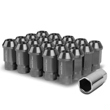 Load image into Gallery viewer, M12x1.25 Aluminum Acorn Knurled Extended Lug Nuts 20pc Gun Metal