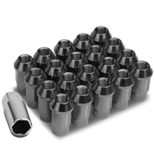 Load image into Gallery viewer, M12x1.25 Aluminum Acorn Knurled Extended Lug Nuts 20pc Gun Metal