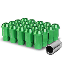 Load image into Gallery viewer, M12x1.25 Aluminum Lug Nuts - 44mm Extended Acorn Style - Green 20pc