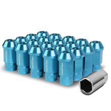Load image into Gallery viewer, M12x1.25 Aluminum Lug Nuts - Acorn Knurled Extended 20pc Light Blue