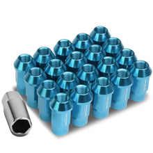 Load image into Gallery viewer, M12x1.25 Aluminum Lug Nuts - Acorn Knurled Extended 20pc Light Blue