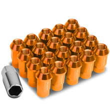 Load image into Gallery viewer, M12x1.25 Aluminum Lug Nuts - Acorn Knurled Extended Orange 20pc