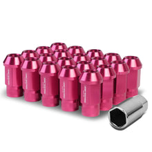 Load image into Gallery viewer, M12x1.25 Aluminum Lug Nuts - 44mm Extended Acorn Knurled - Pink 20pc