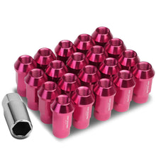 Load image into Gallery viewer, M12x1.25 Aluminum Lug Nuts - 44mm Extended Acorn Knurled - Pink 20pc