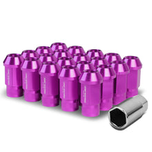 Load image into Gallery viewer, M12x1.25 Extended Acorn Lug Nuts 44mm Purple Aluminum 20pc Set