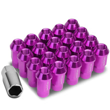 Load image into Gallery viewer, M12x1.25 Extended Acorn Lug Nuts 44mm Purple Aluminum 20pc Set