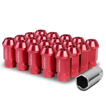 Load image into Gallery viewer, M12x1.25 Extended Acorn Knurled Lug Nuts 44mm Aluminum Red 20pc
