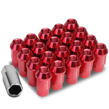 Load image into Gallery viewer, M12x1.25 Extended Acorn Knurled Lug Nuts 44mm Aluminum Red 20pc