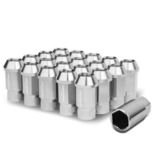 Load image into Gallery viewer, M12x1.25 Aluminum Lug Nuts - Acorn Knurled Extended 44mm 20pc Silver