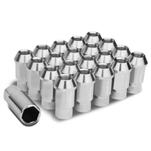 Load image into Gallery viewer, M12x1.25 Aluminum Lug Nuts - Acorn Knurled Extended 44mm 20pc Silver