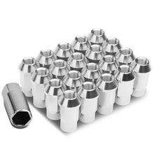 Load image into Gallery viewer, M12x1.25 Aluminum Lug Nuts - Acorn Knurled Extended 44mm 20pc Silver