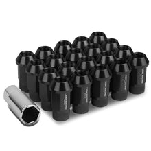 Load image into Gallery viewer, M12x1.5 Aluminum Lug Nuts - Extended Acorn Style - Black - 20pc Set