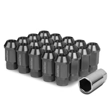Load image into Gallery viewer, M12x1.5 Aluminum Lug Nuts - Acorn Knurled Extended 44mm 20pc Gun Metal