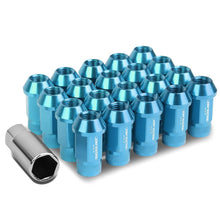 Load image into Gallery viewer, M12x1.5 Extended Acorn Lug Nuts - 44mm Aluminum - Light Blue 20pc