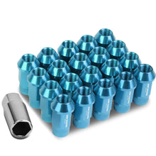 Load image into Gallery viewer, M12x1.5 Extended Acorn Lug Nuts - 44mm Aluminum - Light Blue 20pc