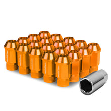 Load image into Gallery viewer, M12x1.5 Aluminum Lug Nuts - 44mm Extended Acorn Knurled - Orange 20pc