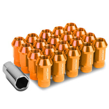 Load image into Gallery viewer, M12x1.5 Aluminum Lug Nuts - 44mm Extended Acorn Knurled - Orange 20pc