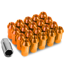 Load image into Gallery viewer, M12x1.5 Aluminum Lug Nuts - 44mm Extended Acorn Knurled - Orange 20pc