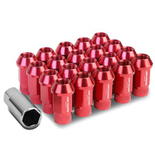 Load image into Gallery viewer, M12x1.5 Aluminum Lug Nuts - Extended Acorn Knurled 44mm - 20pc Red