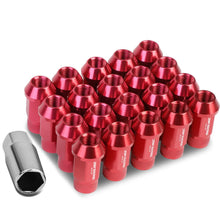 Load image into Gallery viewer, M12x1.5 Aluminum Lug Nuts - Extended Acorn Knurled 44mm - 20pc Red