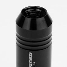 Load image into Gallery viewer, M12 x 1.25 Extended Rib Shank Lug Nuts 20pc Set Black Aluminum