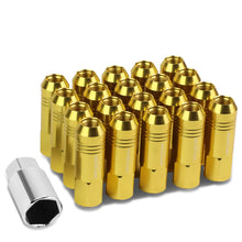 Load image into Gallery viewer, M12 x 1.25 Extended Aluminum Lug Nuts 20pc Set w/ Adapter - Gold