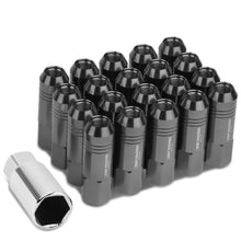 Load image into Gallery viewer, M12 x 1.25 Extended Rib Shank Lug Nuts 60mm Gun Metal Aluminum 20pc