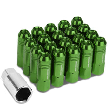 Load image into Gallery viewer, M12 X 1.25 Extended Aluminum Lug Nuts - Green 20pc Set