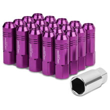 Load image into Gallery viewer, M12 x 1.25 Extended Purple Aluminum Lug Nuts - 20 Pack with Adapter