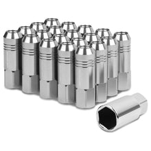 Load image into Gallery viewer, M12 x 1.25 Extended Rib Shank Lug Nuts 60mm Tall - Aluminum