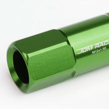 Load image into Gallery viewer, M12 x 1.5 Extended Aluminum Lug Nuts 60mm Tall Open End 20pc Green
