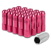 Load image into Gallery viewer, Extended Aluminum Lug Nuts M12 x 1.5 Rib Shank 20pc Pink