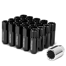 Load image into Gallery viewer, M12 x 1.25 Extended Aluminum Lug Nuts w/ Locks 20pc Set Black
