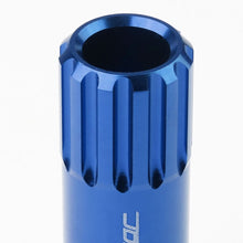 Load image into Gallery viewer, M12 x 1.25 Extended Open End Lug Nuts w/ Locks - Blue Aluminum